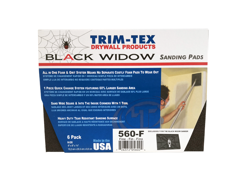 Trim-Tex Black Widow Sanding Pad - Fine - 6Pk